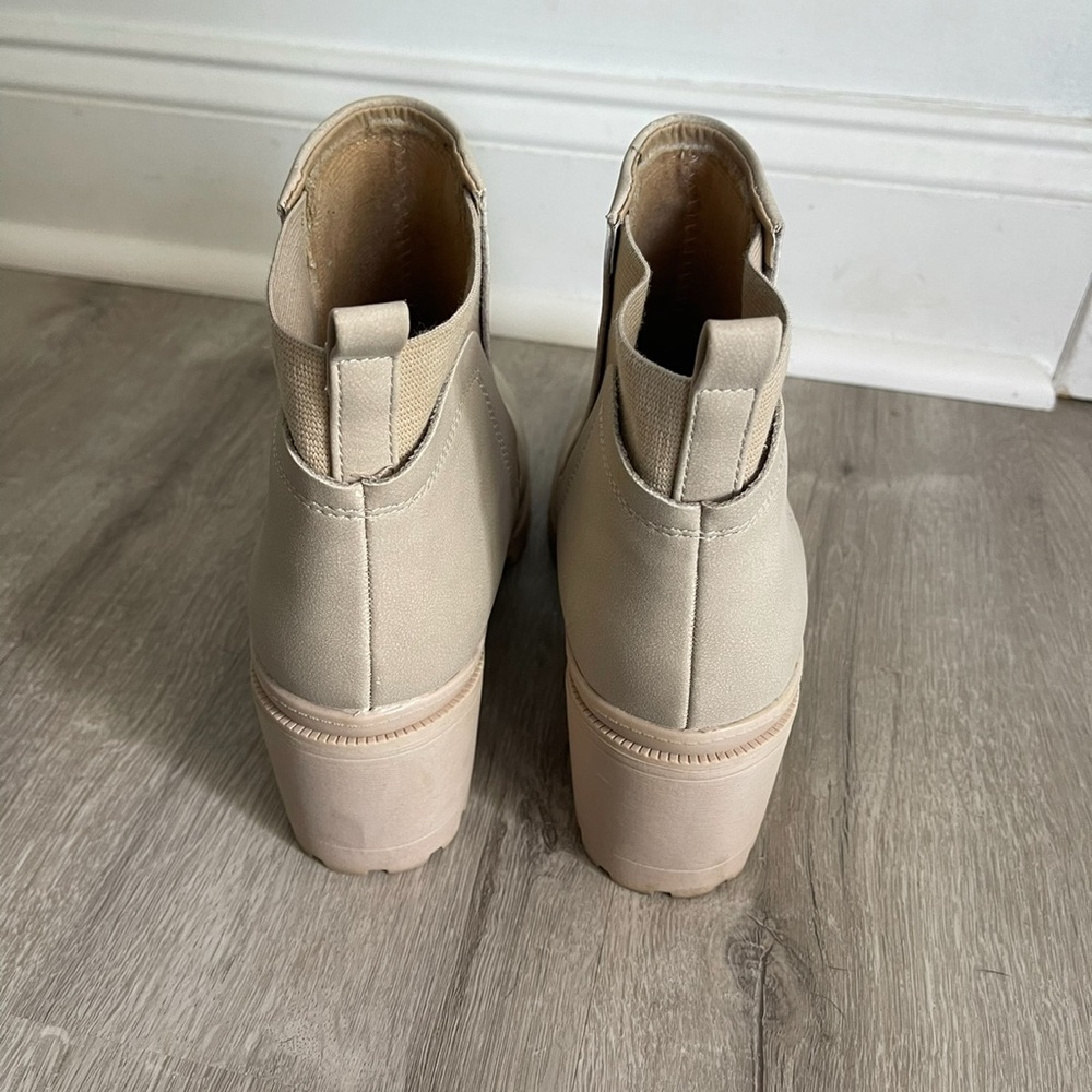 Jellypop - Women's Cream Ankle Boots - Size 8 - Picture 4 of 5